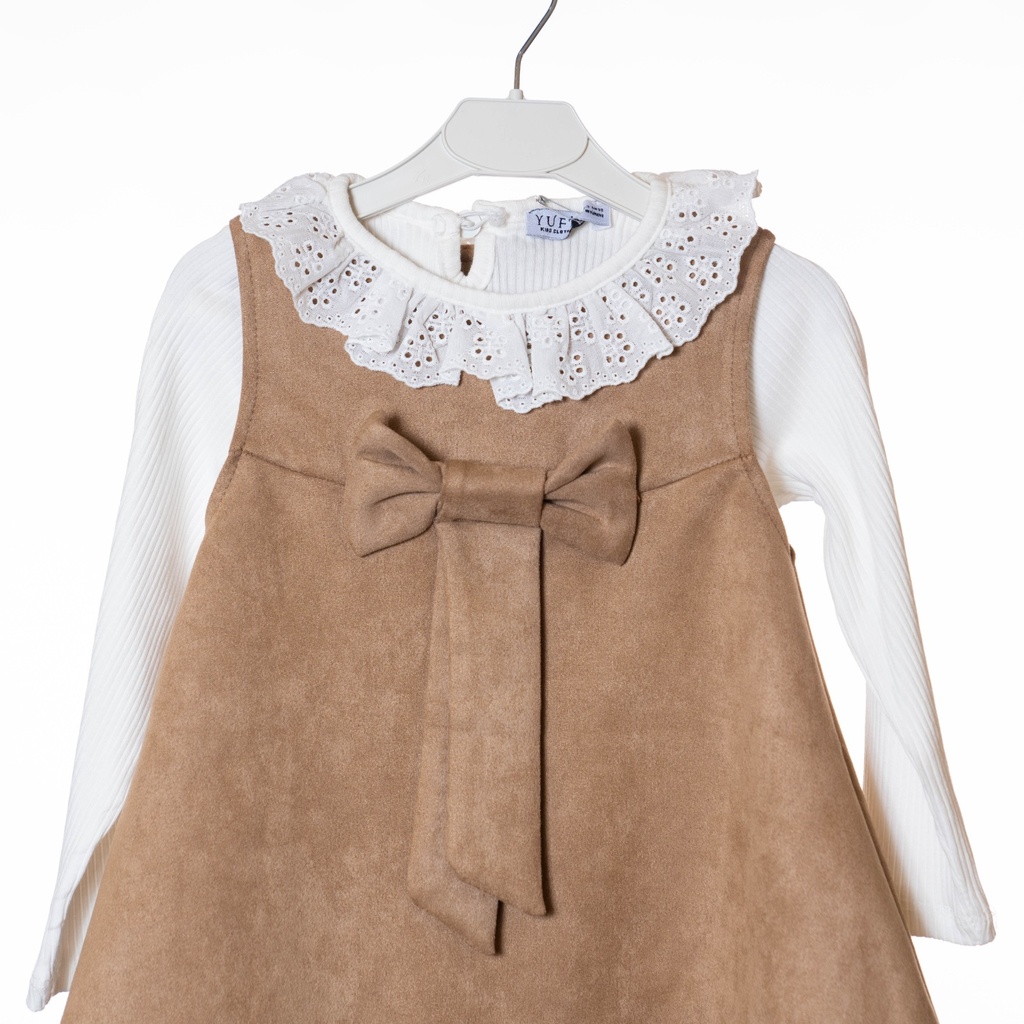 1002 Robe 2 pièces marron 