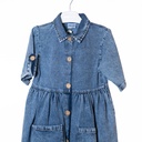 7021 Robe jean manches courtes