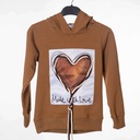 6040 Pull capuche marron coeur