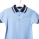 5210 Polo bleu col noir