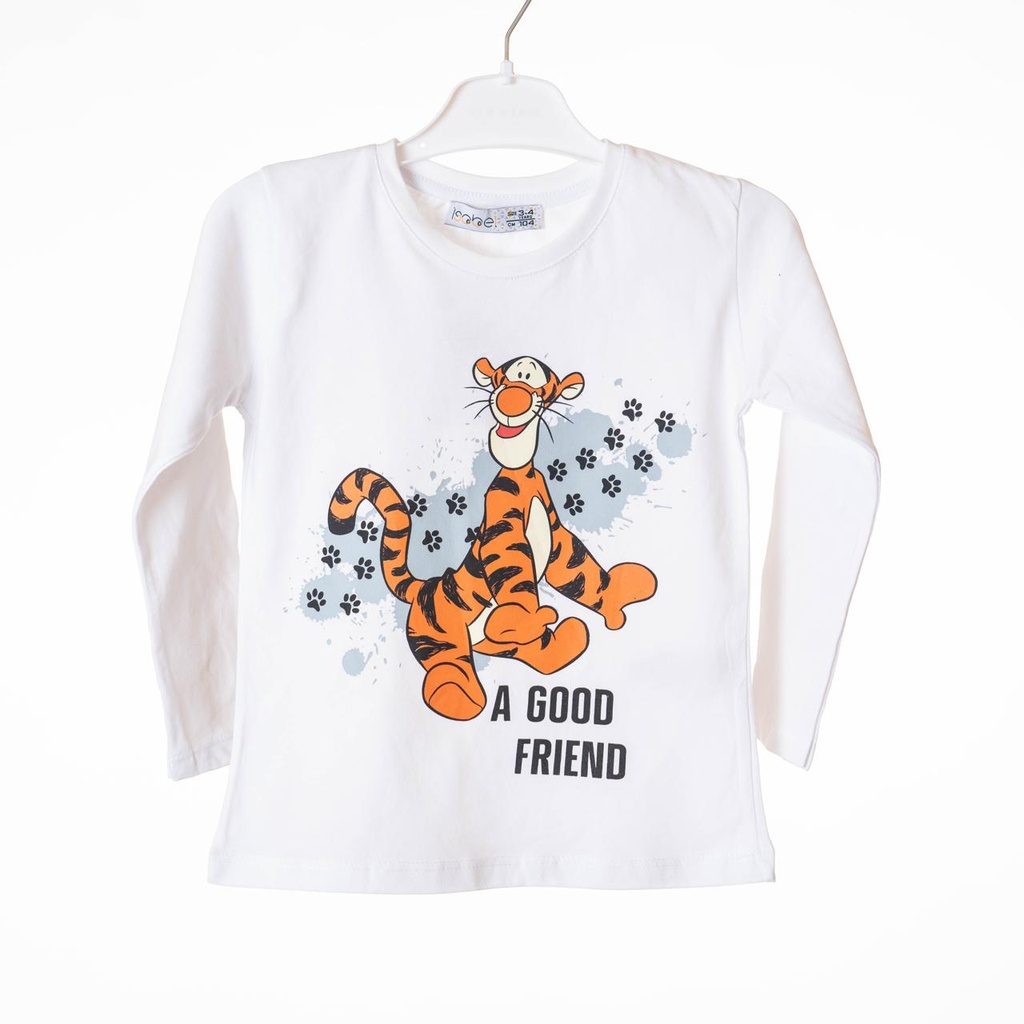 KS22110 Tshirt Manche Tigre blanc