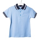 5210 Polo bleu col noir