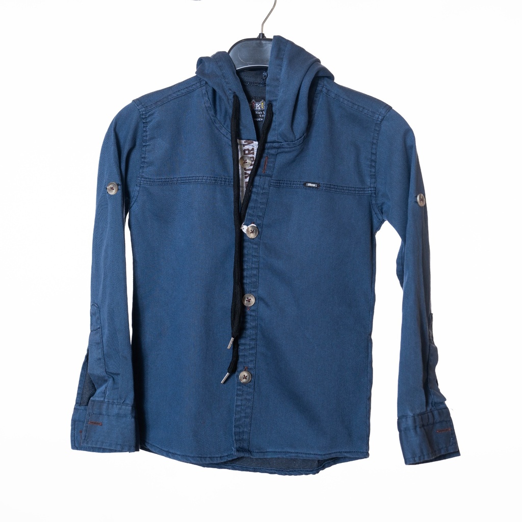 0303 Chemise capuche bleu