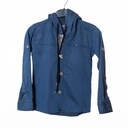0303 Chemise capuche bleu