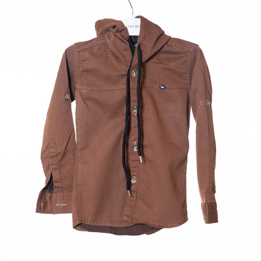 0303 Chemise capuche marron 