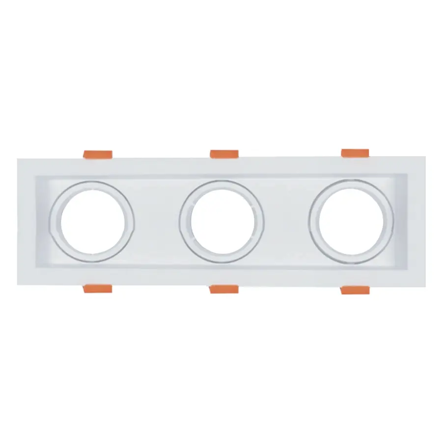 Triple Spot GU10 Orientable Carré Blanc 21x10cm