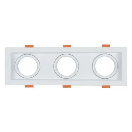 [EL0043] Triple Spot GU10 Orientable Carré Blanc 21x10cm